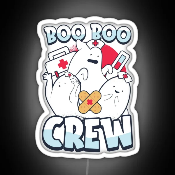 Boo Crew Boo Scary Halloween Gift For A Halloween Ghost RGB Neon Sign