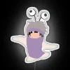 Boo's adorable monster costume illuminated with vibrant color-changing RGB neon lights