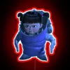 Electric 'Boo' Neon Sign in Bold Red and Blue Colors