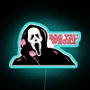 Neon Horror Sign with Edgy Ghost Face Design for Decor
