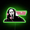 Spooky neon signs add edgy elegance to dark homes decor.