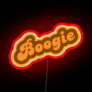 Boogie Retro 70s Logo RGB Neon Sign