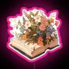 Customizable RGB Neon Sign with Floral Book Bouquet Design Elements