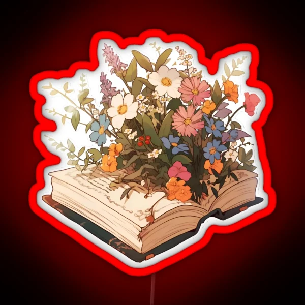 Book Bouquet Flowers Led And Led Design RGB Neon Sign