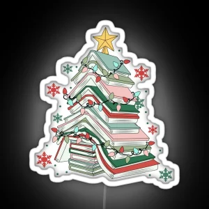 Book Christmas Tree RGB Neon Sign