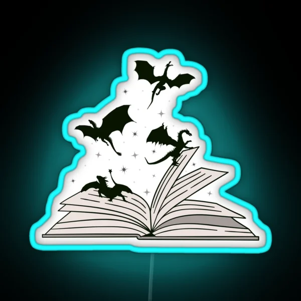 Book Dragon RGB Neon Sign