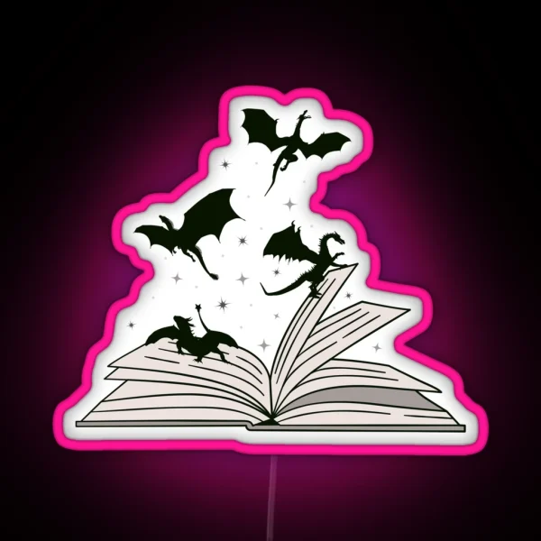Book Dragon RGB Neon Sign