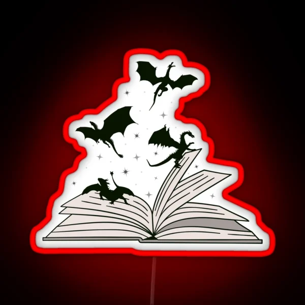 Book Dragon RGB Neon Sign