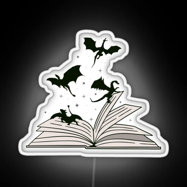 Book Dragon RGB Neon Sign