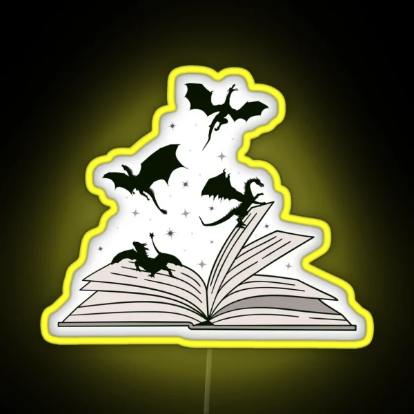 Book Dragon RGB Neon Sign