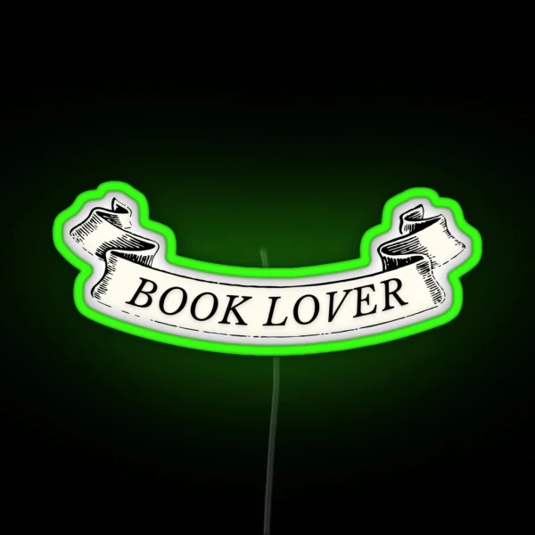 Book Lover Vintage Banner Dark RGB Neon Sign