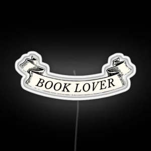 Book Lover Vintage Banner Dark RGB Neon Sign