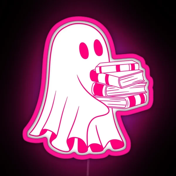 Book Reading Sheet Ghost RGB Neon Sign