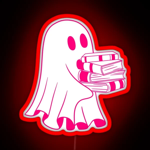 Book Reading Sheet Ghost RGB Neon Sign