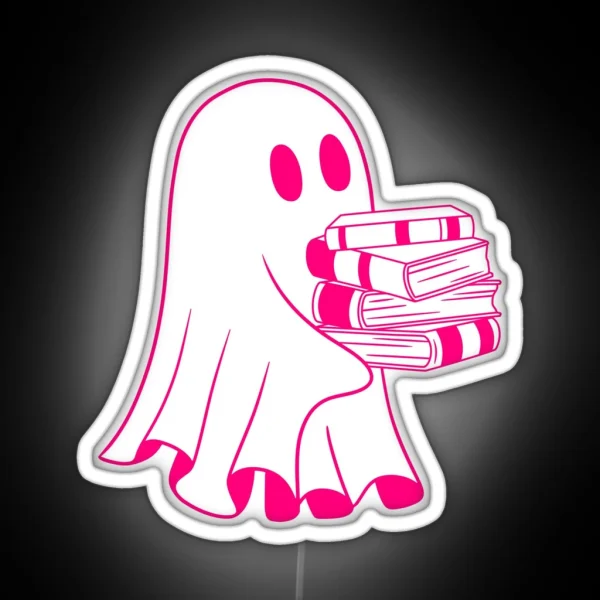 Book Reading Sheet Ghost RGB Neon Sign