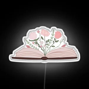 Book With Flowers RGB Neon Sign