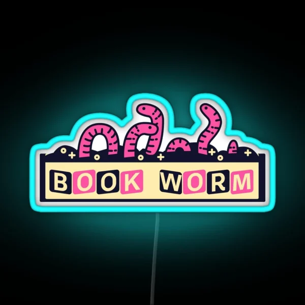 Book Worm RGB Neon Sign