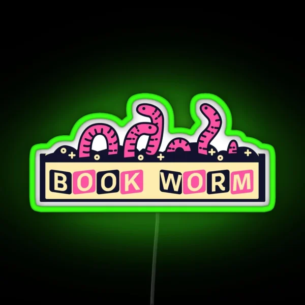 Book Worm RGB Neon Sign