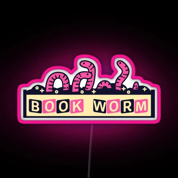 Book Worm RGB Neon Sign