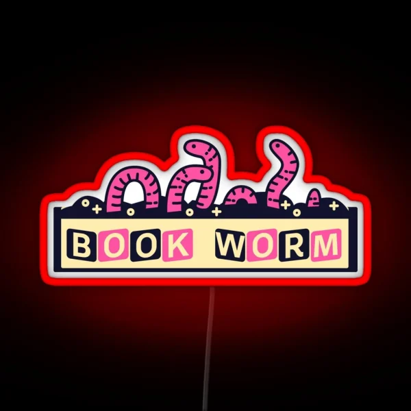 Book Worm RGB Neon Sign