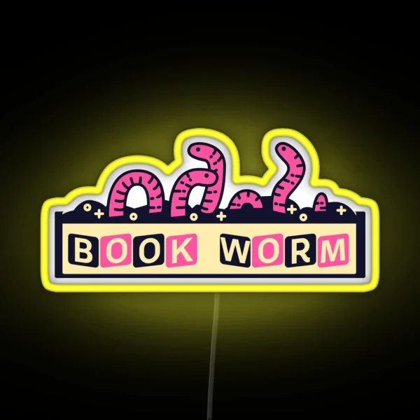 Book Worm RGB Neon Sign