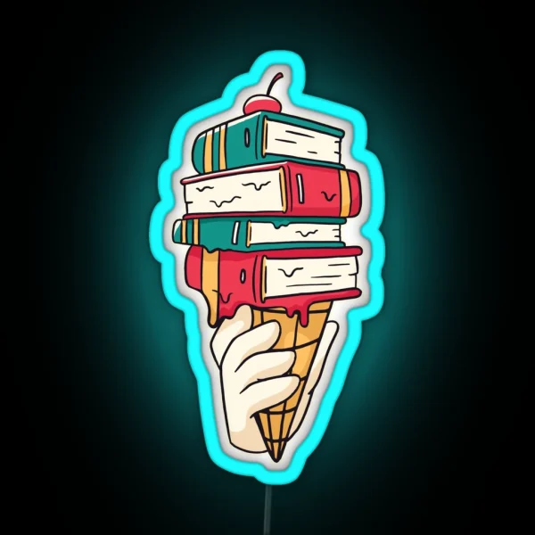 Books Ice Cream RGB Neon Sign