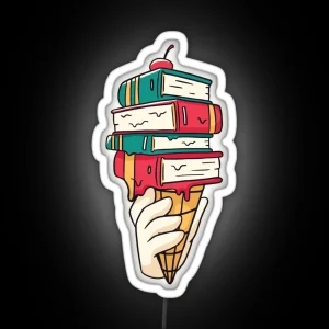 Books Ice Cream RGB Neon Sign