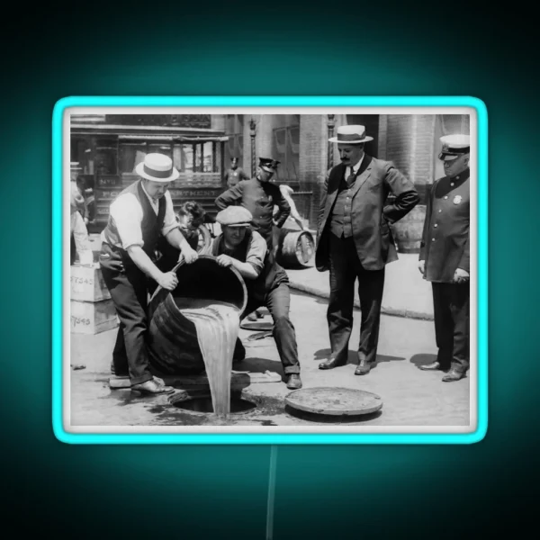 Booze Dump Vintage Prohibition Photo RGB Neon Sign
