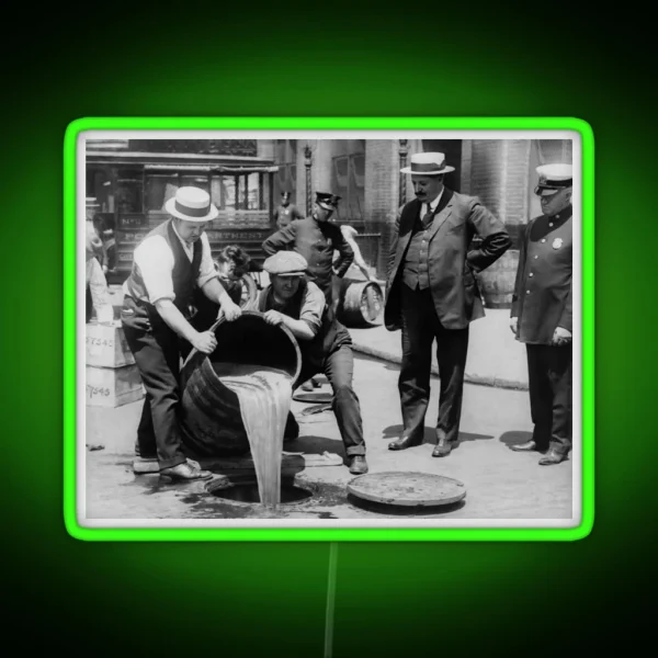 Booze Dump Vintage Prohibition Photo RGB Neon Sign