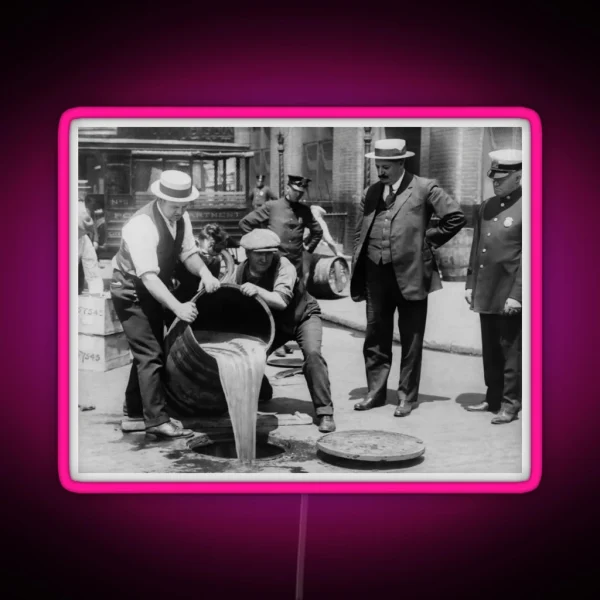 Booze Dump Vintage Prohibition Photo RGB Neon Sign