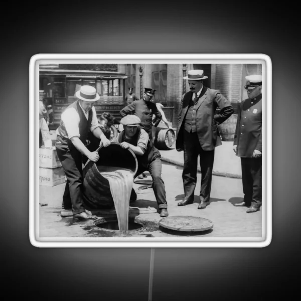 Booze Dump Vintage Prohibition Photo RGB Neon Sign