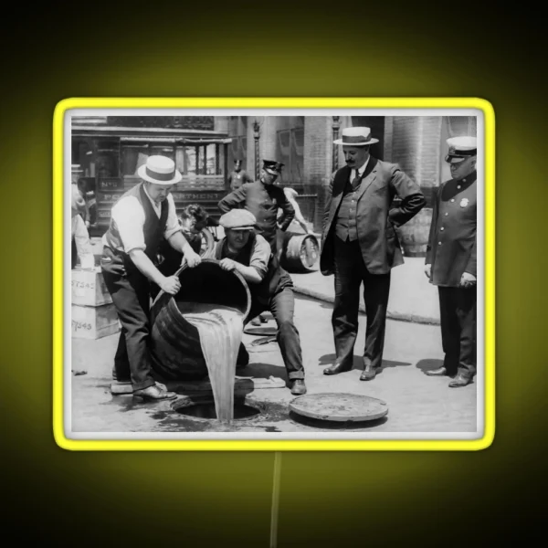Booze Dump Vintage Prohibition Photo RGB Neon Sign
