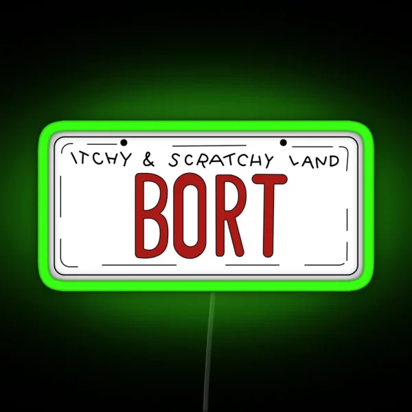 Bort License Plates Vigfanstore RGB Neon Sign