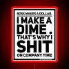 Workplace humor neon sign mocking corporate pay disparity policies