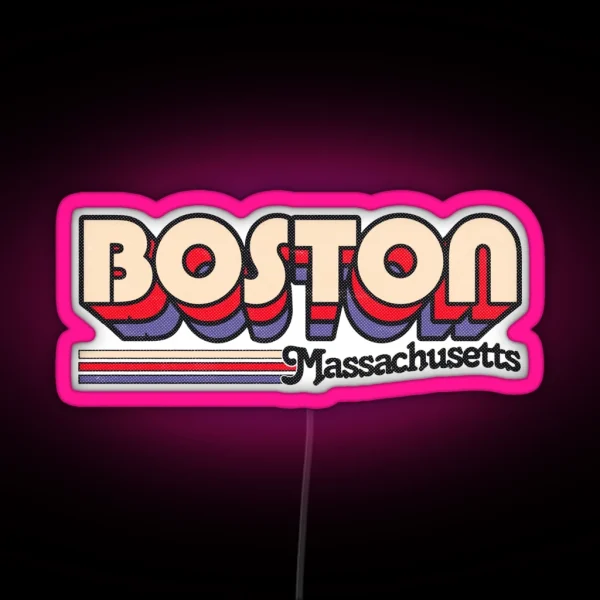 Boston MA City Stripes RGB Neon Sign