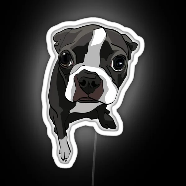 Boston Terrier Expressions RGB Neon Sign