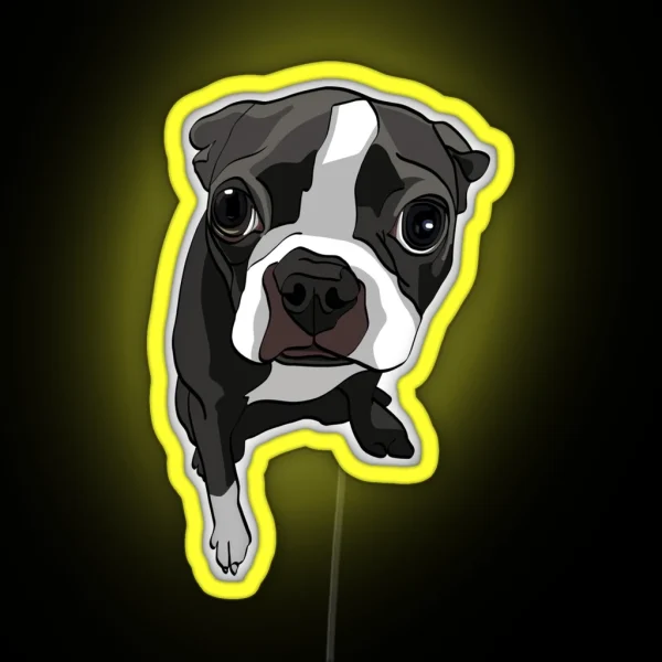 Boston Terrier Expressions RGB Neon Sign