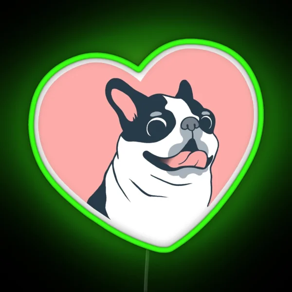 Boston Terrier Love RGB Neon Sign