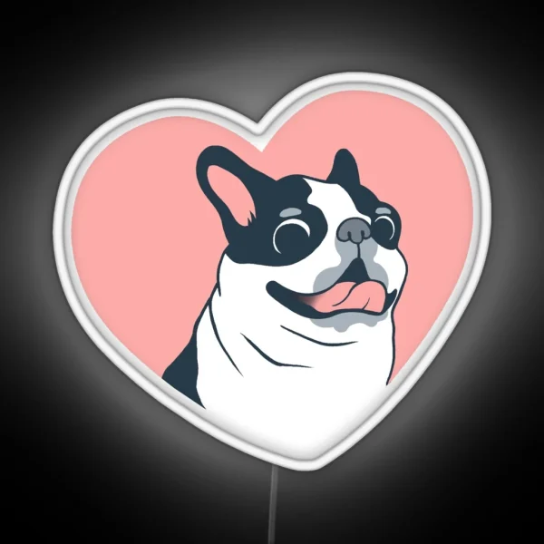 Boston Terrier Love RGB Neon Sign