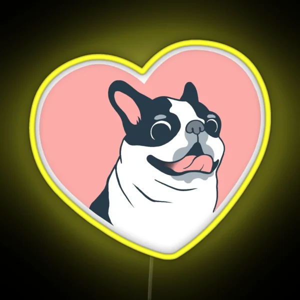 Boston Terrier Love RGB Neon Sign