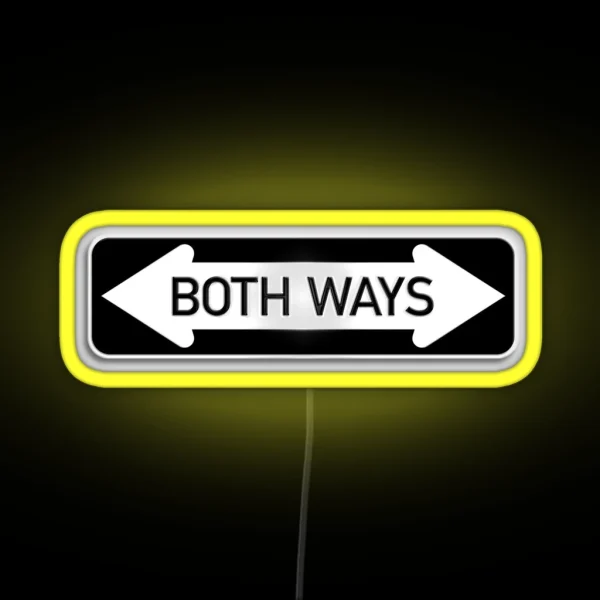 Both Ways Street Sign LGBT Transgender Bisexual LGBTQAI RGB Neon Sign