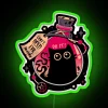 Dark and mysterious evil black cat neon bar decor sign