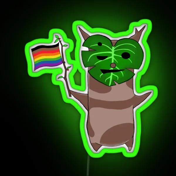 BOTW Korok Rainbow Pride Flag RGB Neon Sign