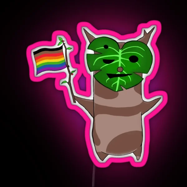 BOTW Korok Rainbow Pride Flag RGB Neon Sign