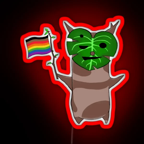BOTW Korok Rainbow Pride Flag RGB Neon Sign
