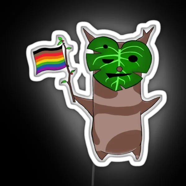 BOTW Korok Rainbow Pride Flag RGB Neon Sign