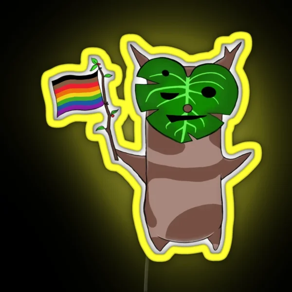 BOTW Korok Rainbow Pride Flag RGB Neon Sign