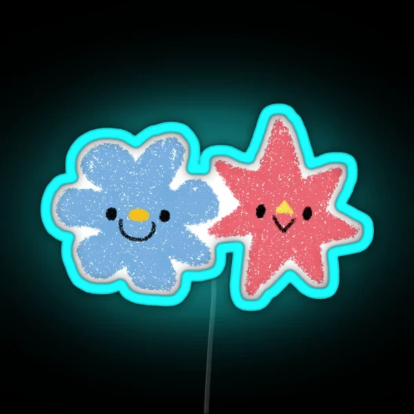 Bouba Kiki But Cute And Pastel RGB Neon Sign