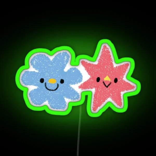 Bouba Kiki But Cute And Pastel RGB Neon Sign