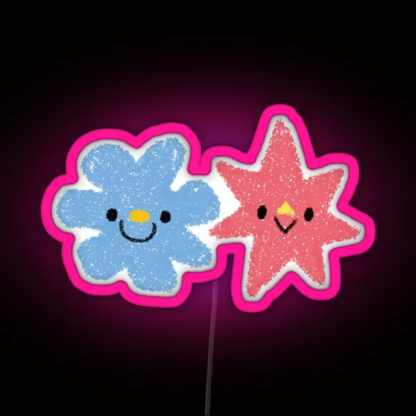 Bouba Kiki But Cute And Pastel RGB Neon Sign